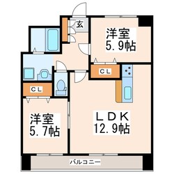 クロノス34田井島Ⅱの物件間取画像